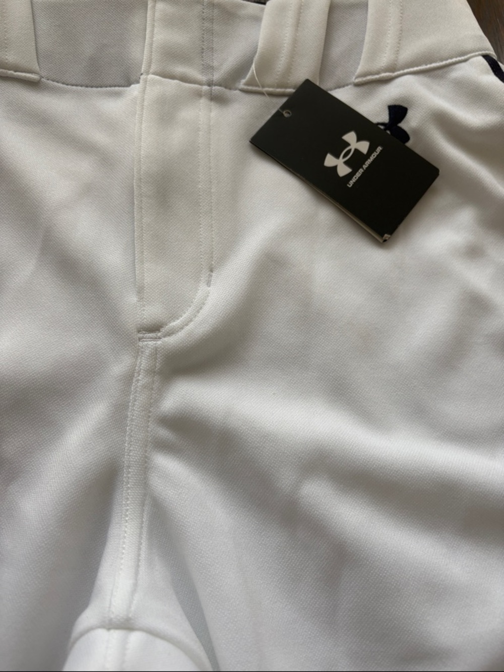 Under Armour White Performance Baseball Pants with Logo Tag